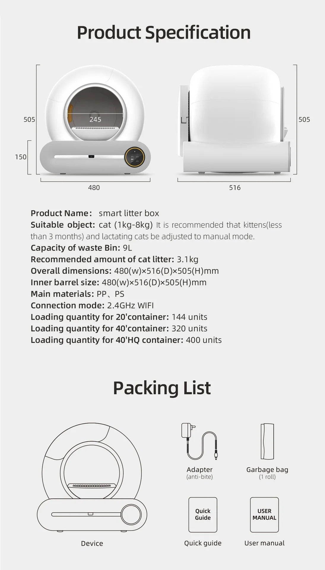 Automatic Cat Litter Box Self Cleaning with Odour Control and App