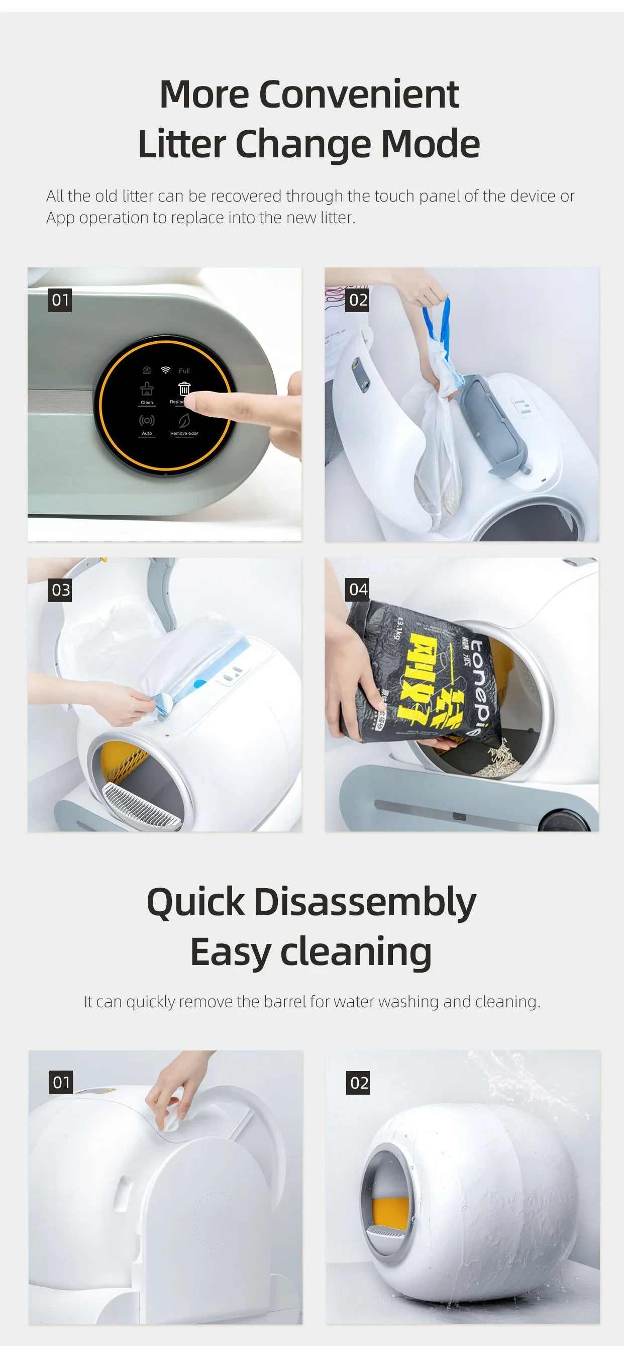 Automatic Cat Litter Box Self Cleaning with Odour Control and App