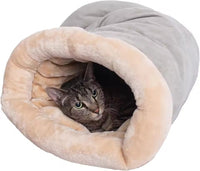 Plush Cat Sleeping Bag Tunnel with Faux Fur Lining