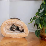 Plush Cat Sleeping Bag Tunnel with Faux Fur Lining