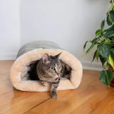 Plush Cat Sleeping Bag Tunnel with Faux Fur Lining