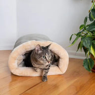 Plush Cat Sleeping Bag Tunnel with Faux Fur Lining