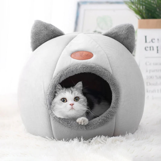 Plush Cat Cave Bed - Warm, Cozy, and Adorably Designed