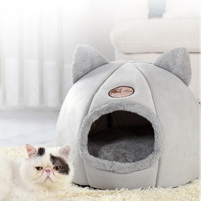 Plush Cat Cave Bed - Warm, Cozy, and Adorably Designed