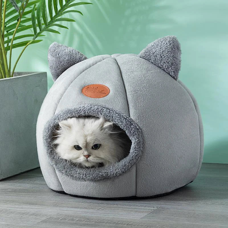 Plush Cat Cave Bed - Warm, Cozy, and Adorably Designed