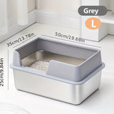 Spacious Stainless Steel Cat Litter Box