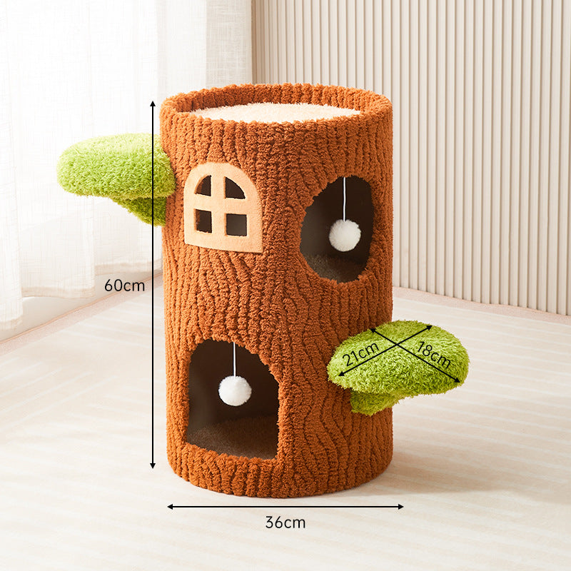 Whimsical Treehouse Cat Tower