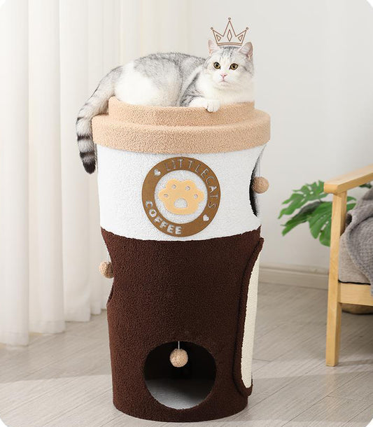 Premium Coffee Cup Cat Tree Cat Scratcher