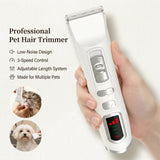 Premium Dog Hair Trimmer Quiet 3 Speed Ceramic Blade USB C Kit