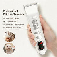 Premium Dog Hair Trimmer Quiet 3 Speed Ceramic Blade USB C Kit