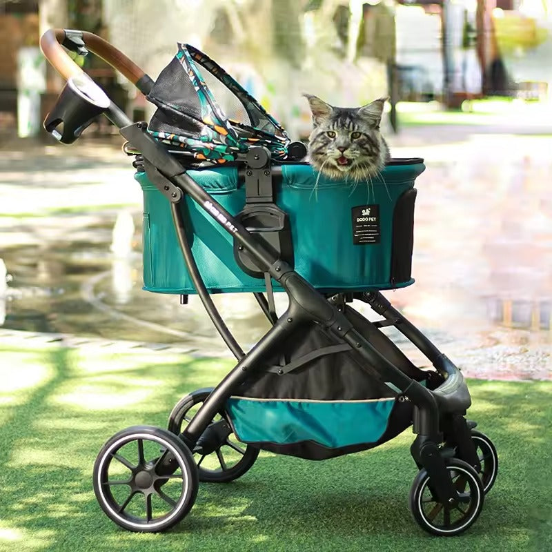 Dog Pram 3-in-1 Pet Stroller with Detachable Carrier