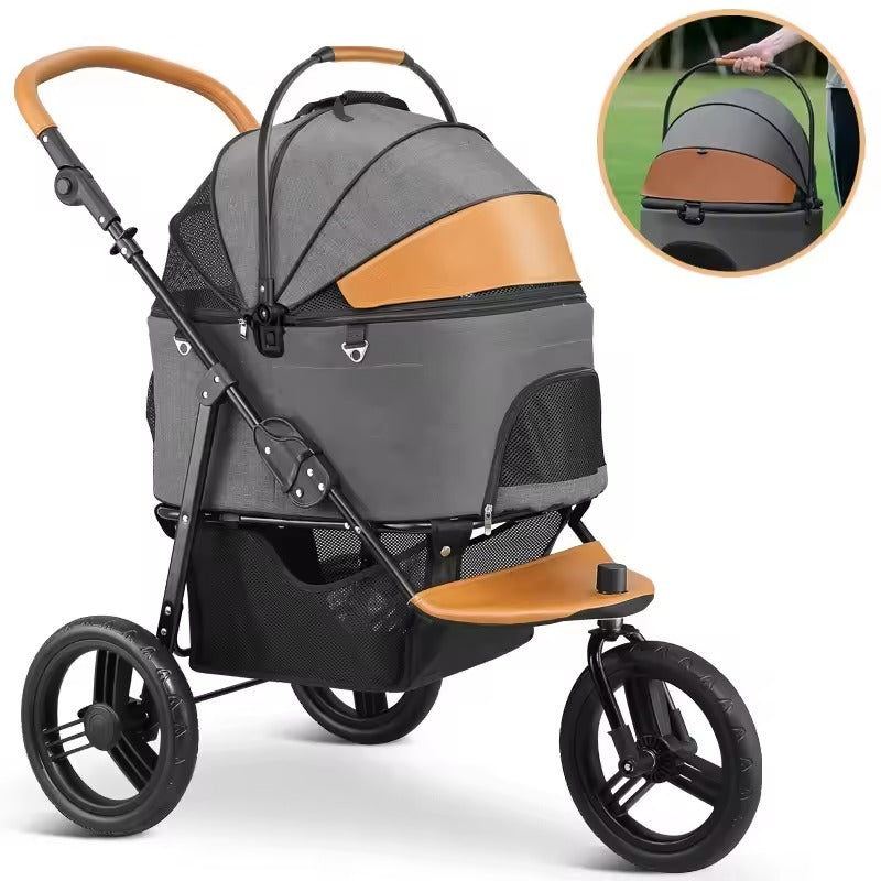 Pawfey 3-in-1 Dog Pram – Foldable Pet Stroller and Detachable Carrier