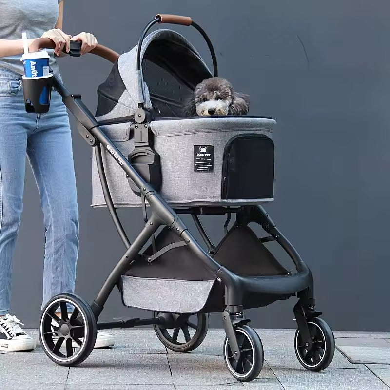 Dog Pram 3-in-1 Pet Stroller with Detachable Carrier