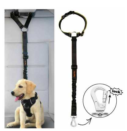 Adjustable Dog Car Seat Belt, Head Restraint