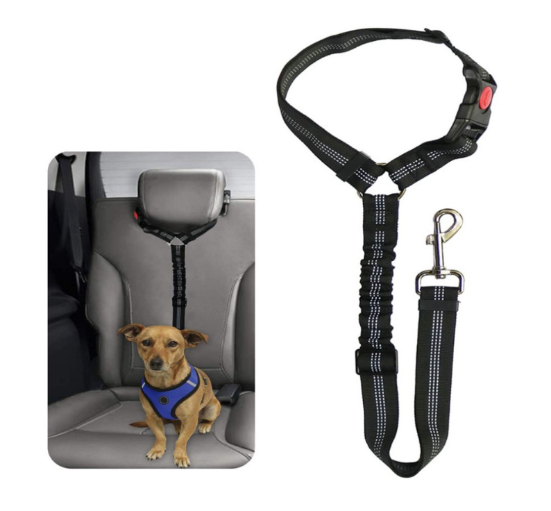 Adjustable Dog Car Seat Belt, Head Restraint.