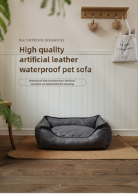 Luxury Waterproof Faux Leather Dog Bed