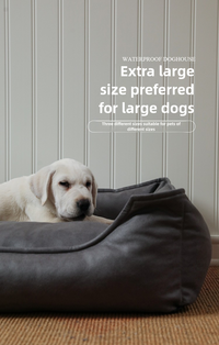 Luxury Waterproof Faux Leather Dog Bed