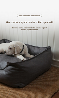 Luxury Waterproof Faux Leather Dog Bed