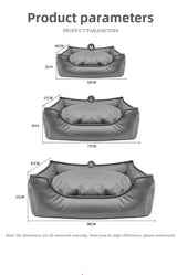 Luxury Waterproof Faux Leather Dog Bed