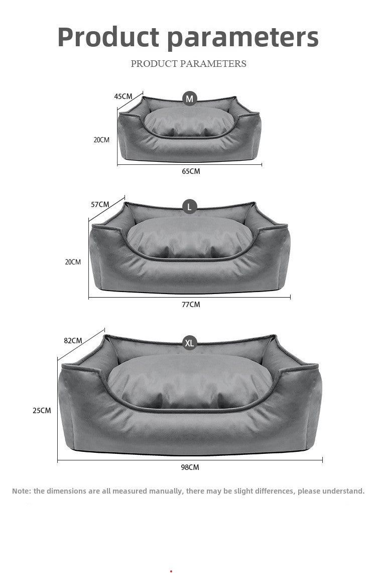 Luxury Waterproof Faux Leather Dog Bed