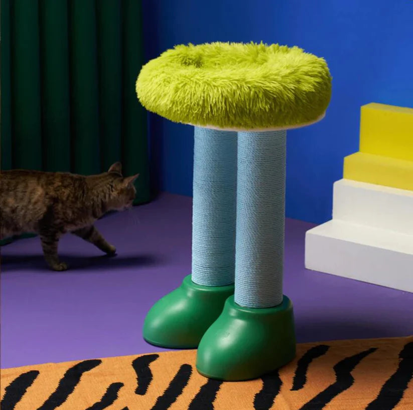 Fun Boot Cat Scratching Post with Cozy Perch