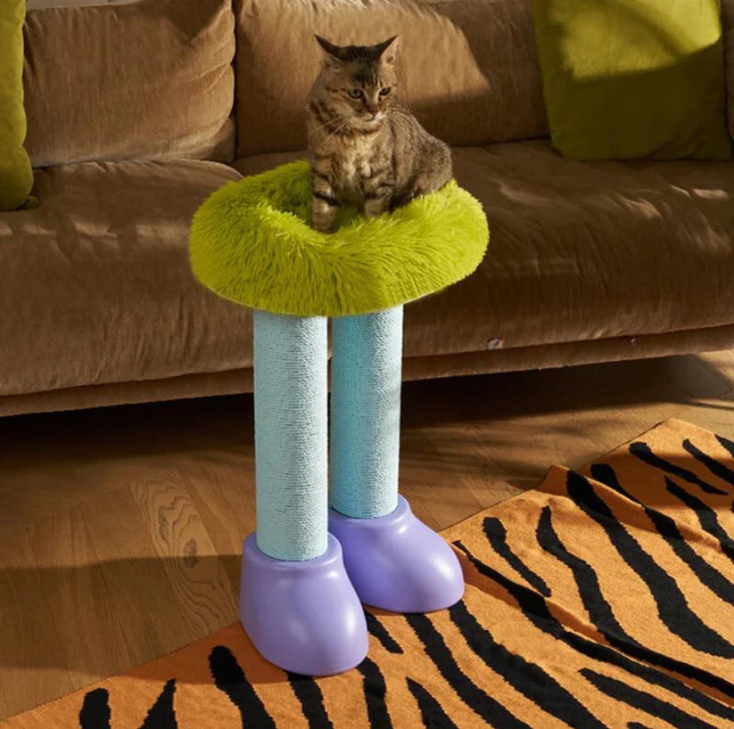 Fun Boot Cat Scratching Post with Cozy Perch