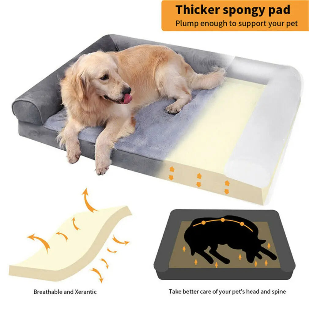 Luxurious Grey Firm Dog Bed