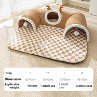 Luxury Plush Tunnel Cat Bed – Warm and Playful Retreat for Your Feline