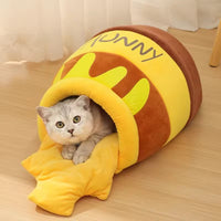 Honey Pot Cat Bed with Removable Plush Cushion