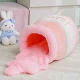 Honey Pot Cat Bed with Removable Plush Cushion