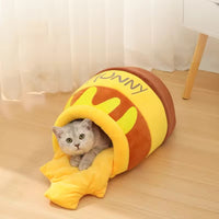 Honey Pot Cat Bed with Removable Plush Cushion