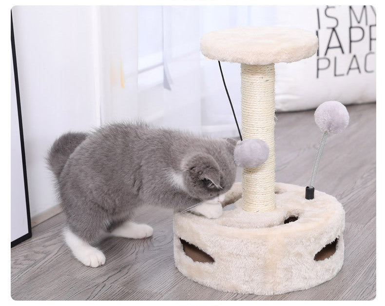 Interactive Cat Tree with Scratching Post and Toys