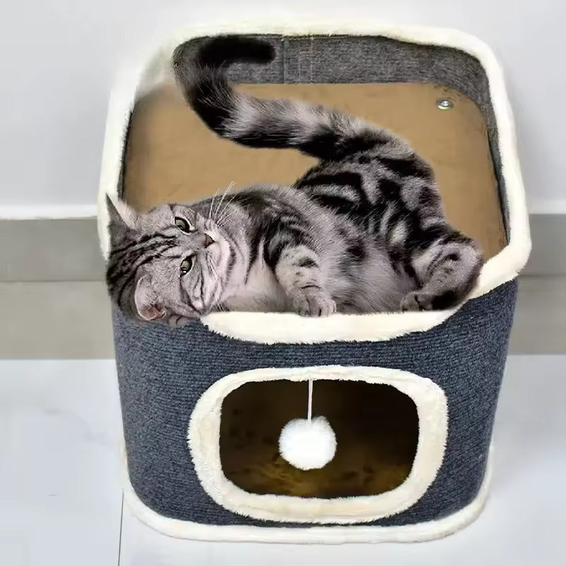 Multi-Level Cat Condo Tower with Soft Lounging Top