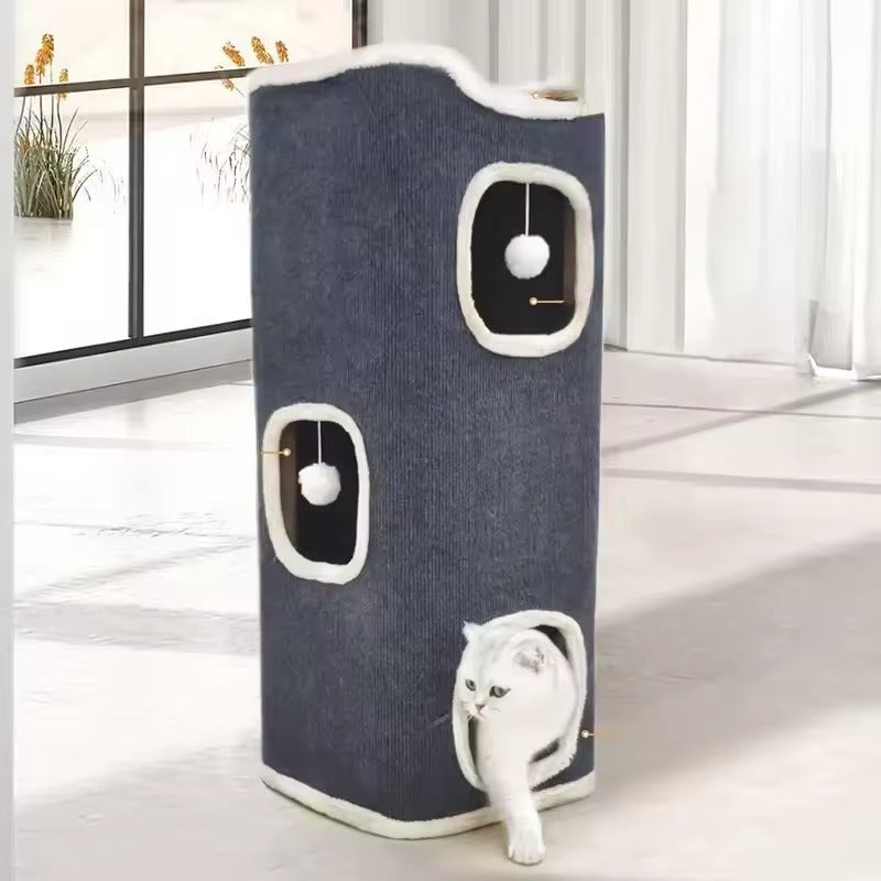 Multi-Level Cat Condo Tower with Soft Lounging Top