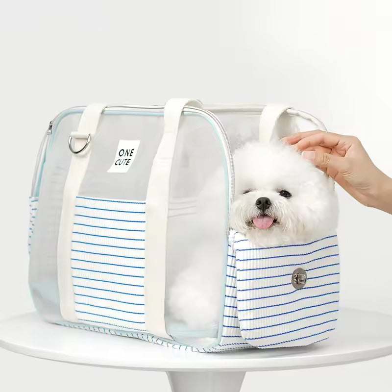 Dog Carrier Bag with Clear Mesh – For Small Dogs and Cats