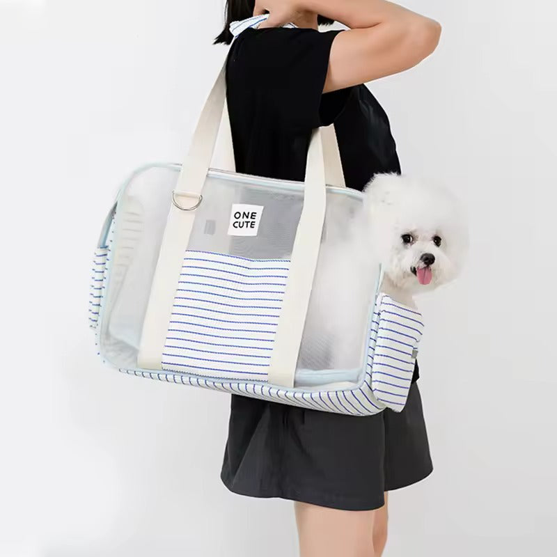 Dog Carrier Bag with Clear Mesh – For Small Dogs and Cats