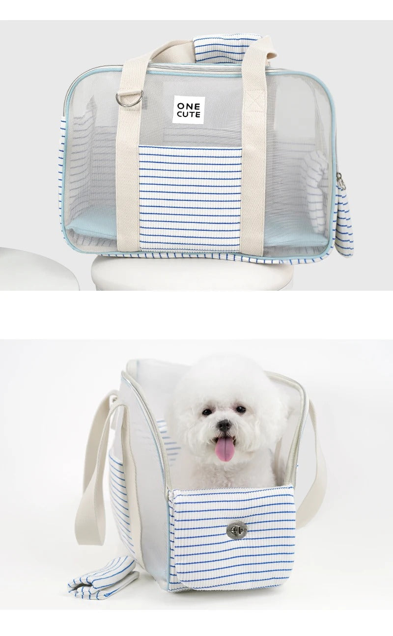 Dog Carrier Bag with Clear Mesh – For Small Dogs and Cats