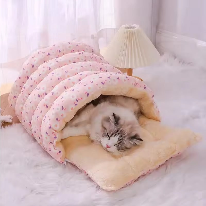 Pawfey Plush Foldable Dog Cat Bed