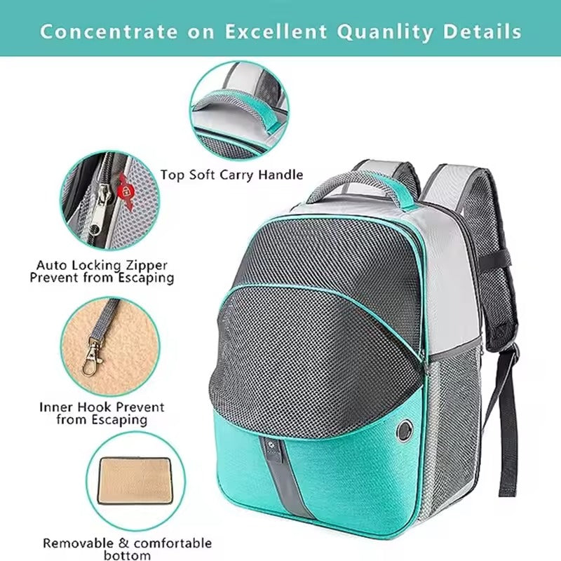 Expandable Breathable Pet Backpack Carrier for Cats and Small Dogs