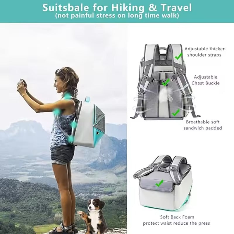 Expandable Breathable Pet Backpack Carrier for Cats and Small Dogs