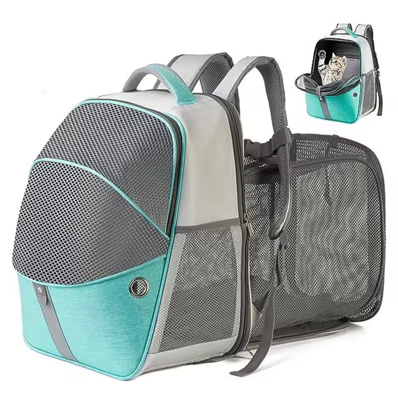 Expandable Breathable Pet Backpack Carrier for Cats and Small Dogs