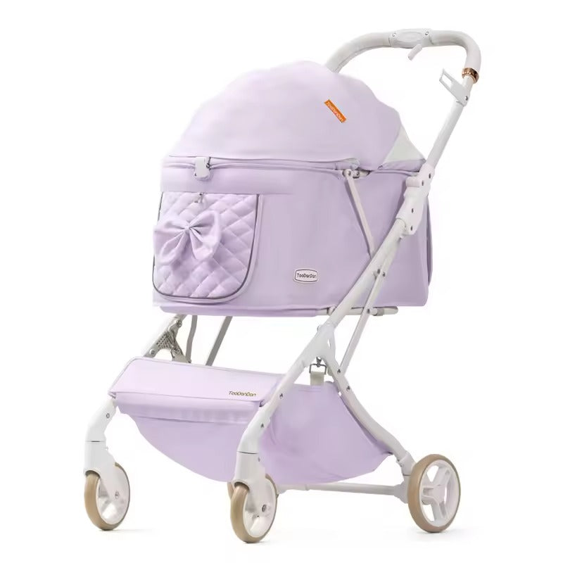 Luxury Foldable Pet Stroller with Spacious Carrier