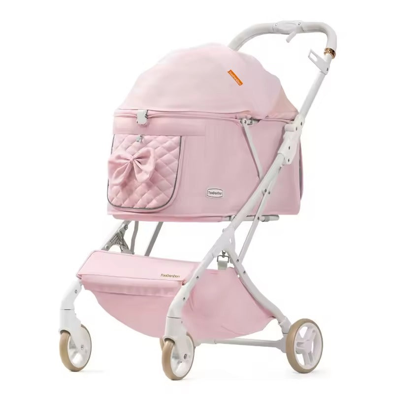 Luxury Foldable Pet Stroller with Spacious Carrier