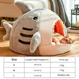 Shark Shaped Cat Bed with Soft Cushion