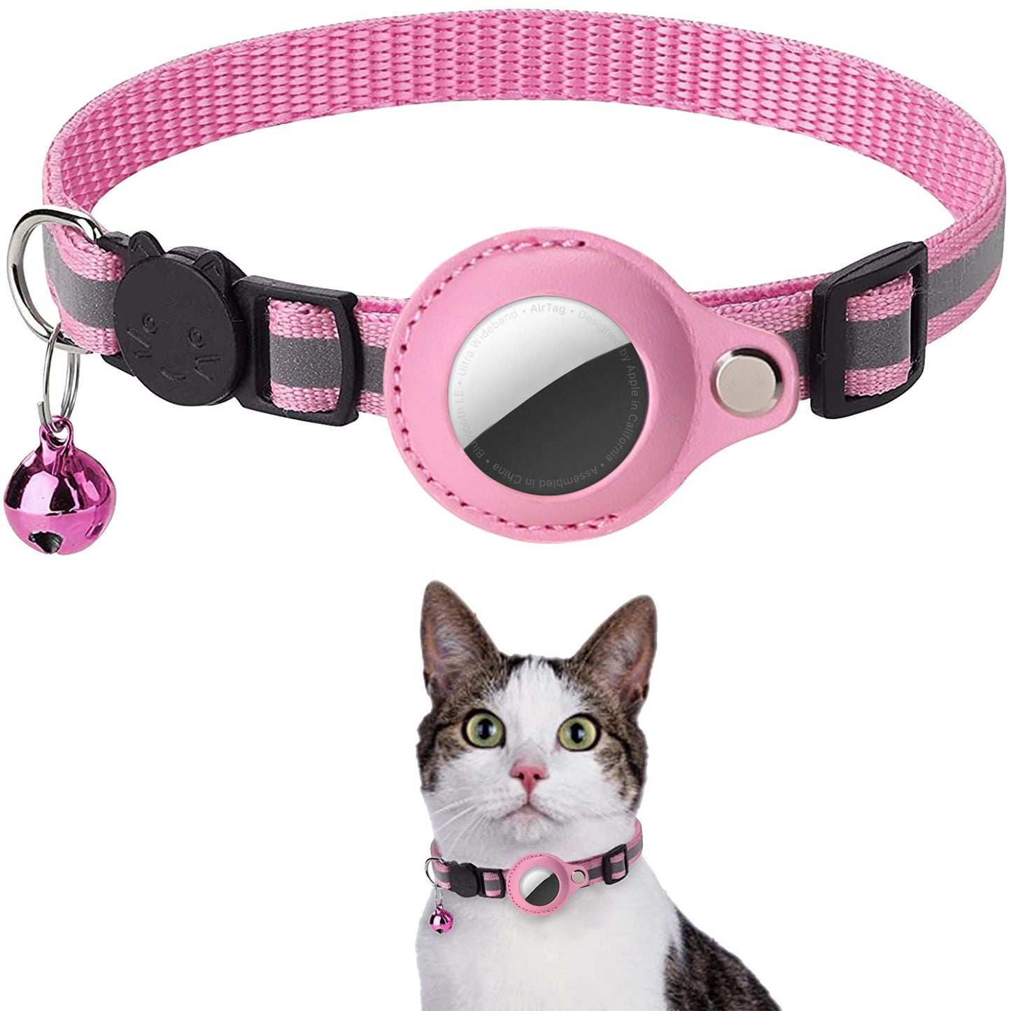 Pawfey Smart Cat Collar with Apple AirTag Holder