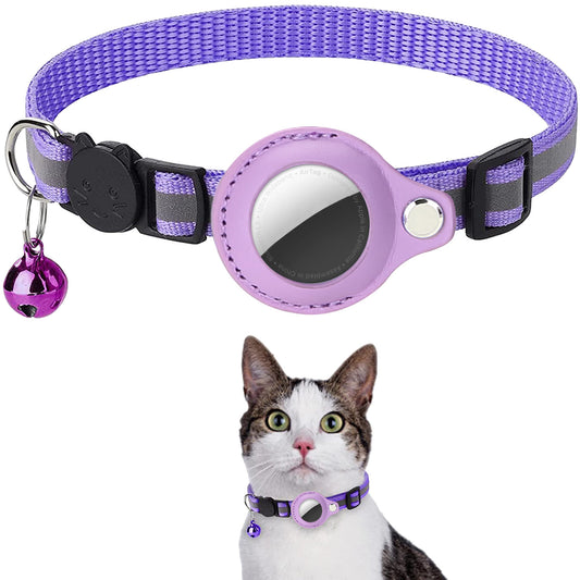 Pawfey Smart Cat Collar with Apple AirTag Holder