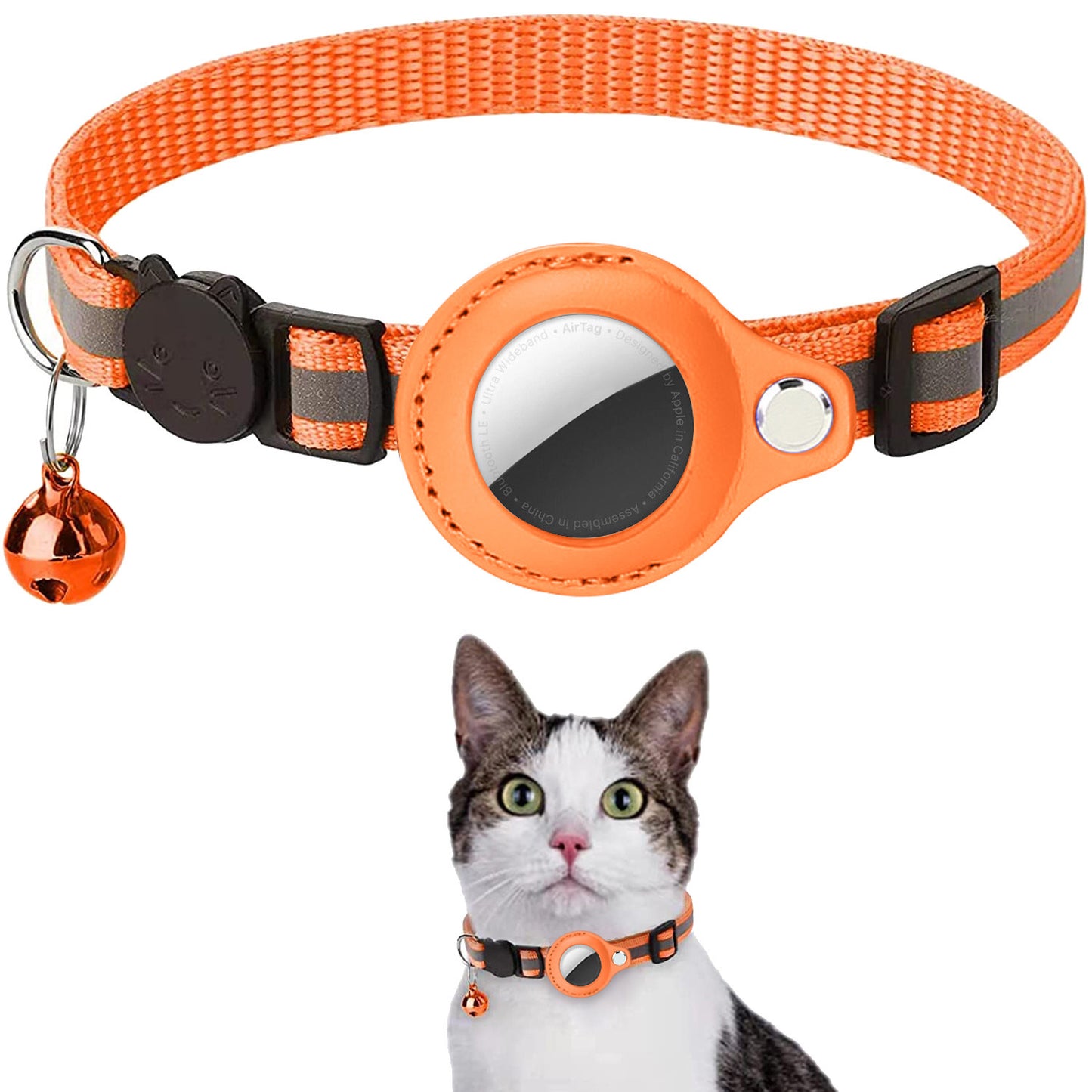 Pawfey Smart Cat Collar with Apple AirTag Holder