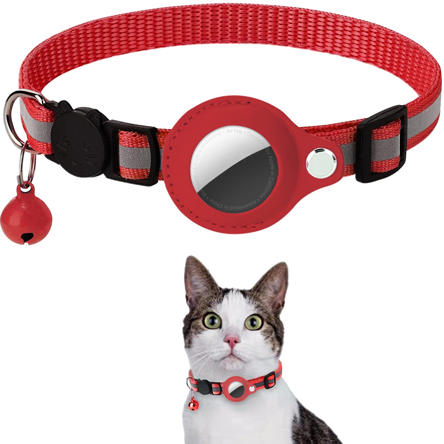 Pawfey Smart Cat Collar with Apple AirTag Holder