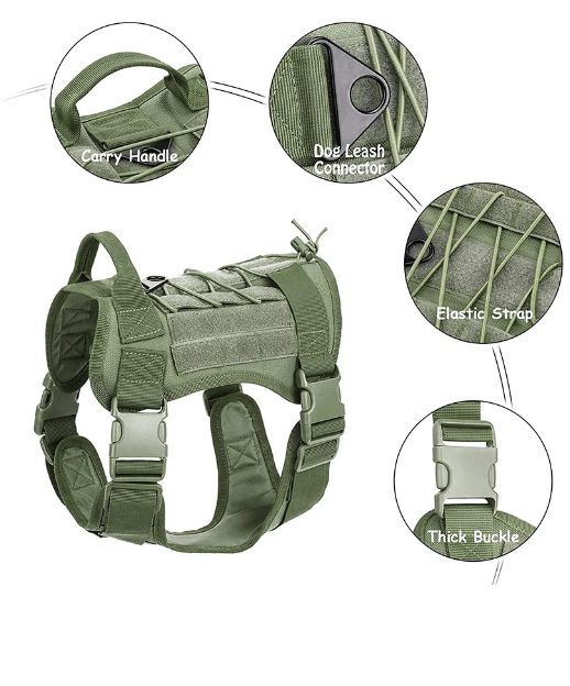 Pawfey Tactical Dog Harness with MOLLE System