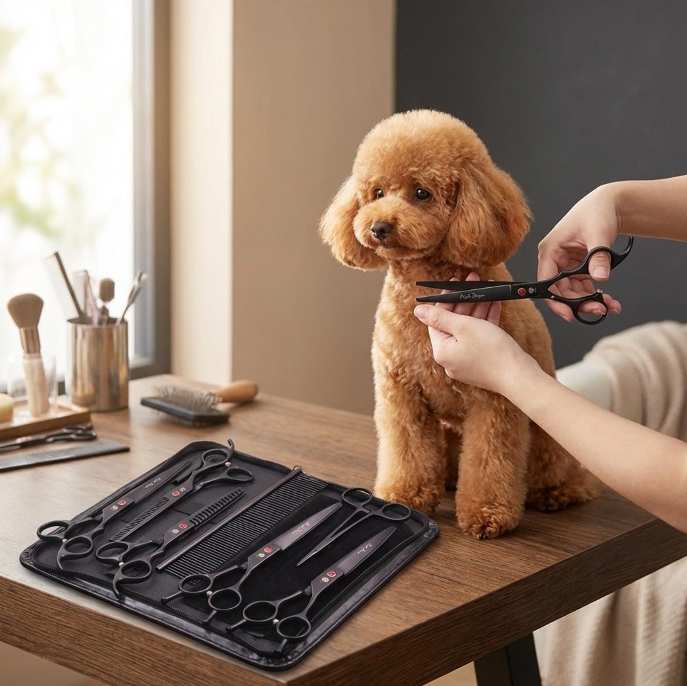 Premium 7-Piece Pet Grooming Scissor Set with Case